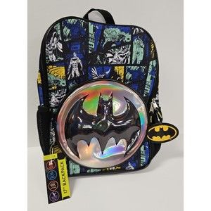 Batman Backpack DC Comics NWT Reflective Adjustable Straps Padded Laptop